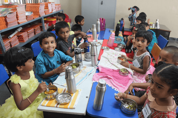 Our cheerful Kids enjoyed the session and learnt the table manners…