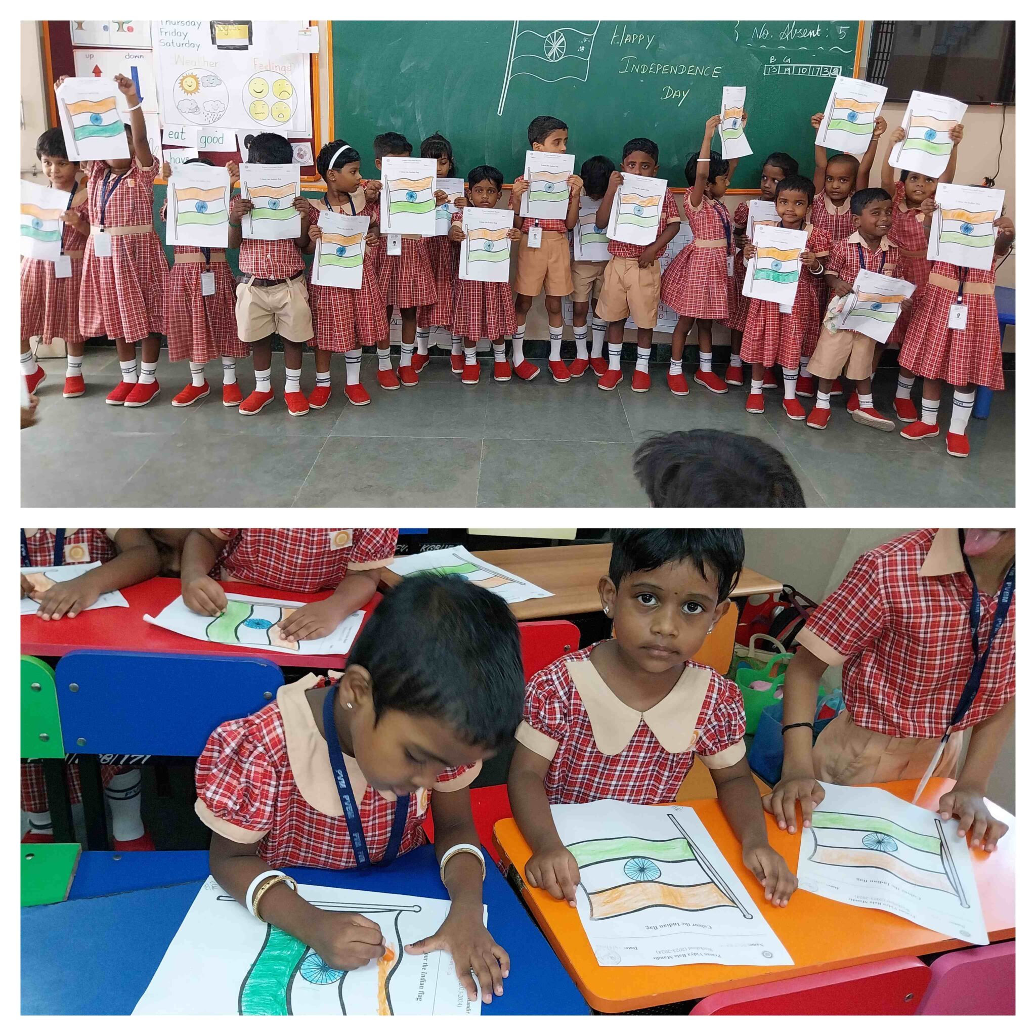 Colouring- our national flag ,our pride.