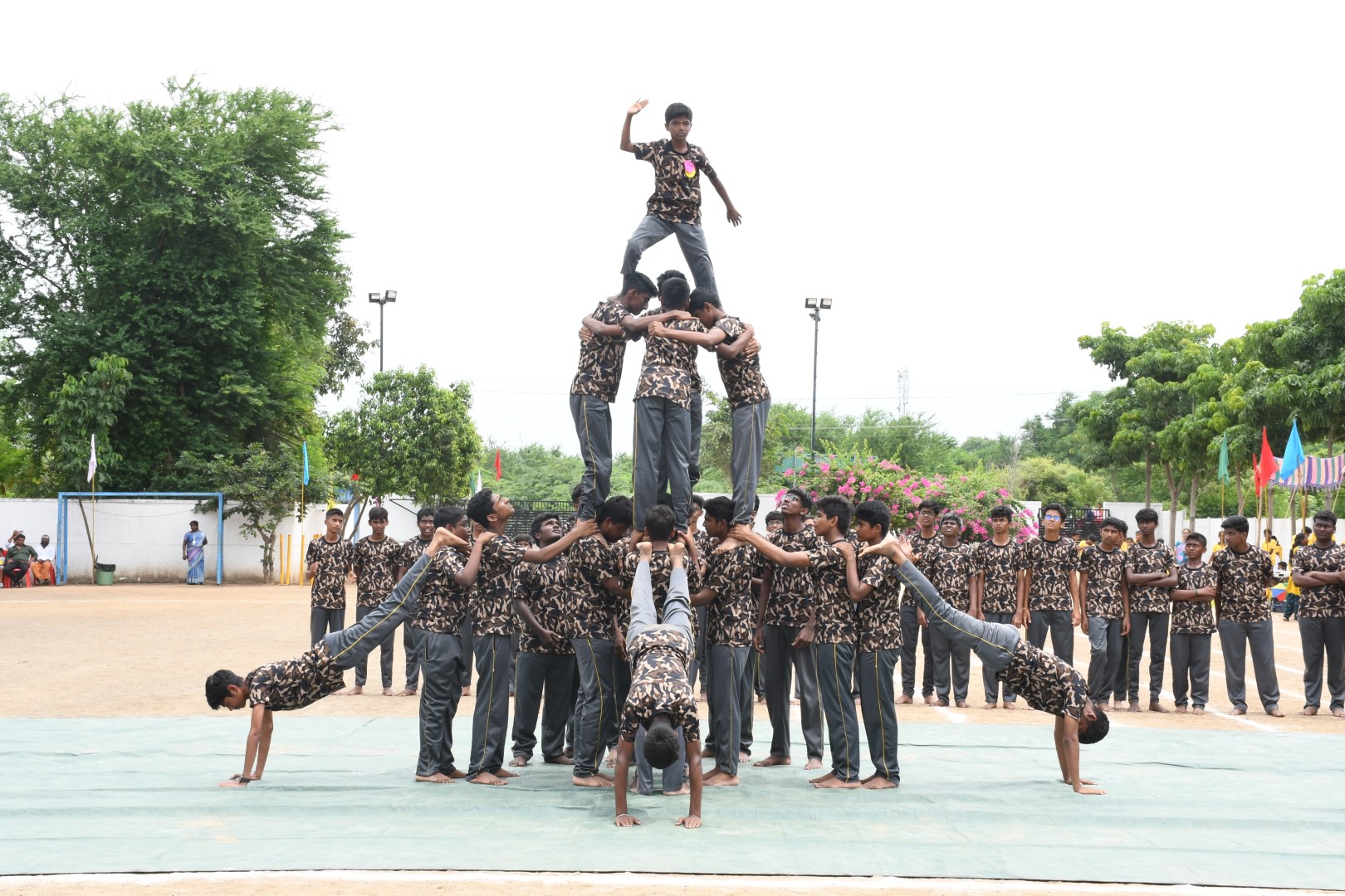 Elevating teamwork to new heights with pyramid formation