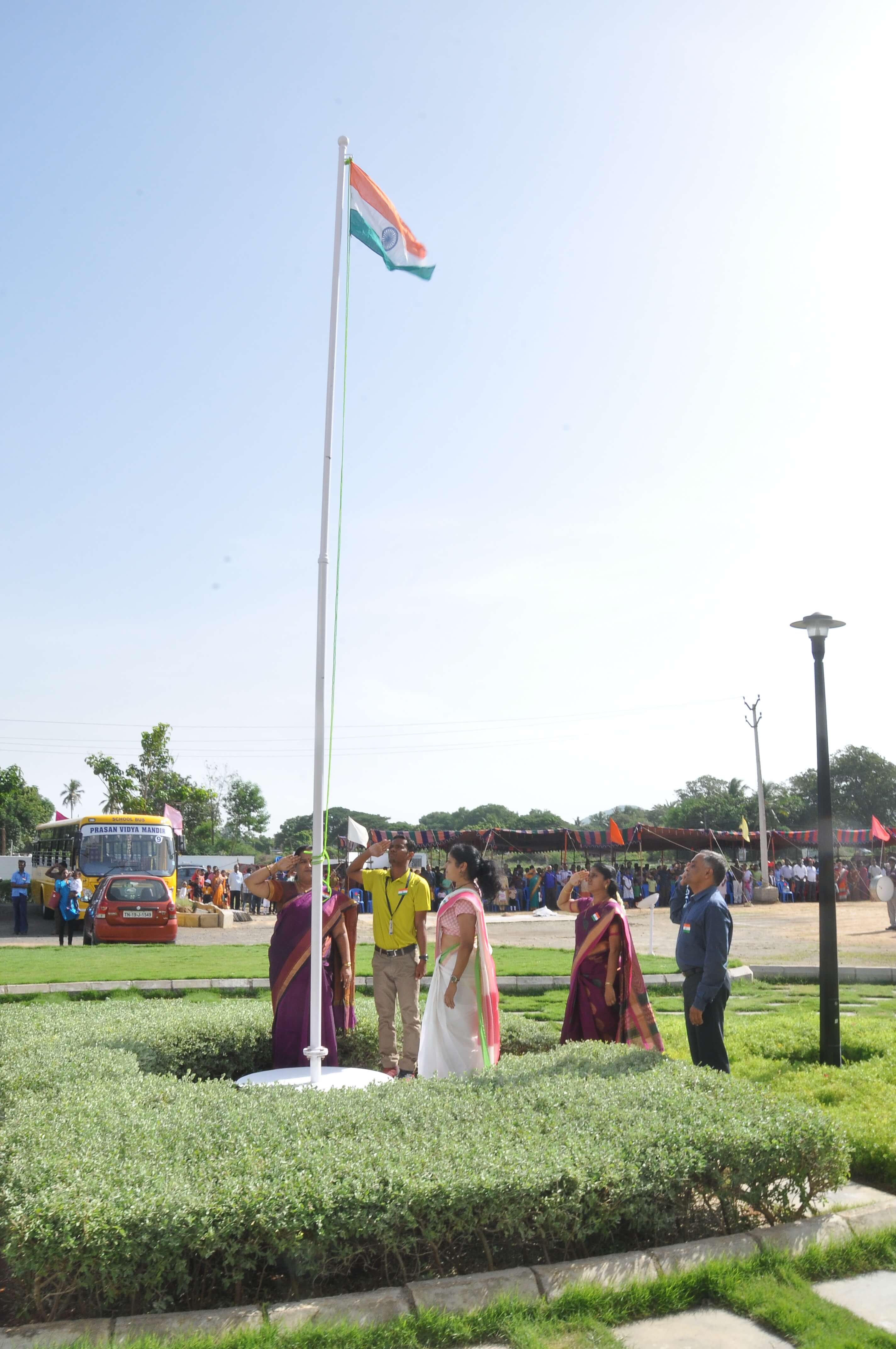 Proudly hoisting our National flag