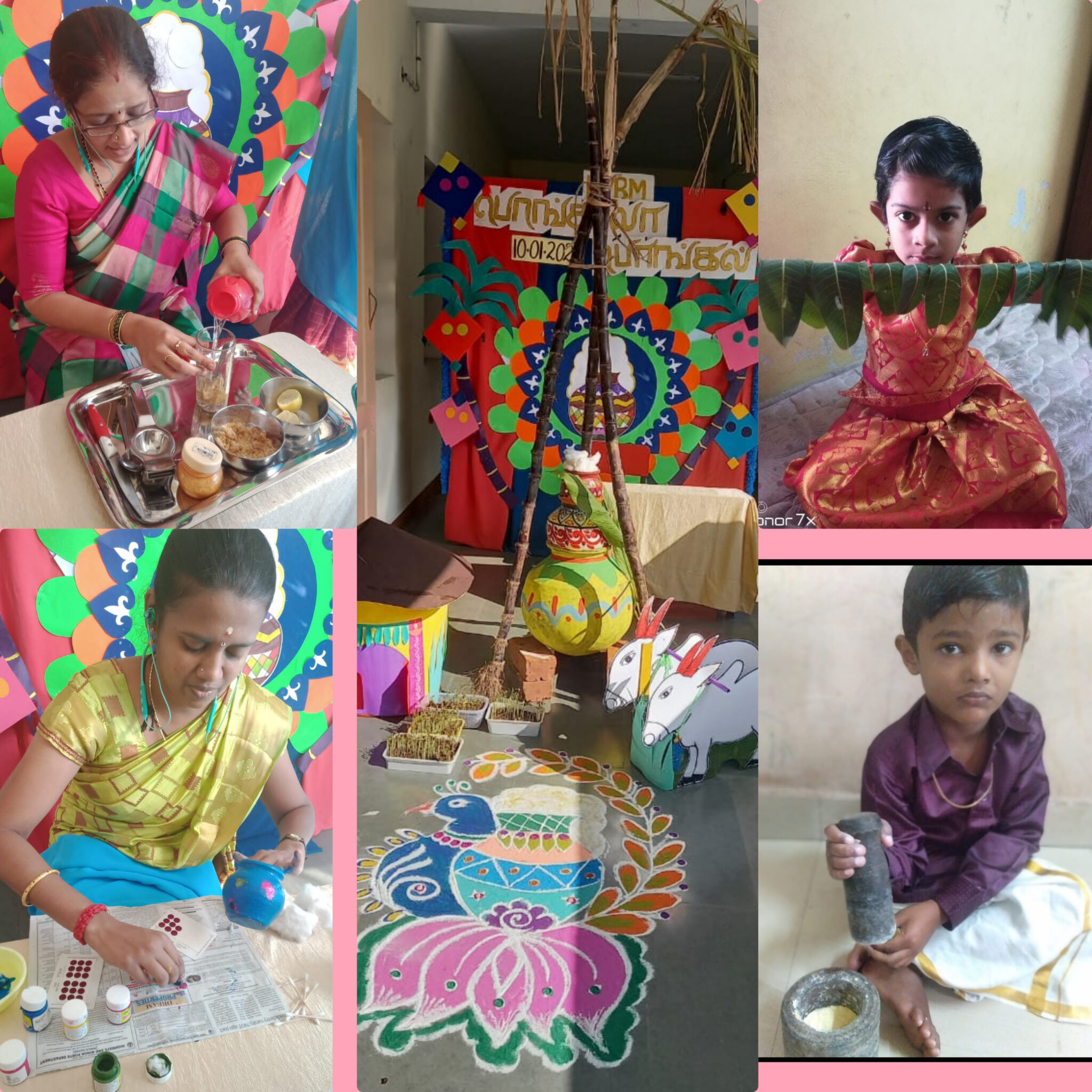 Vibrancy and colour of pongal celebration.
