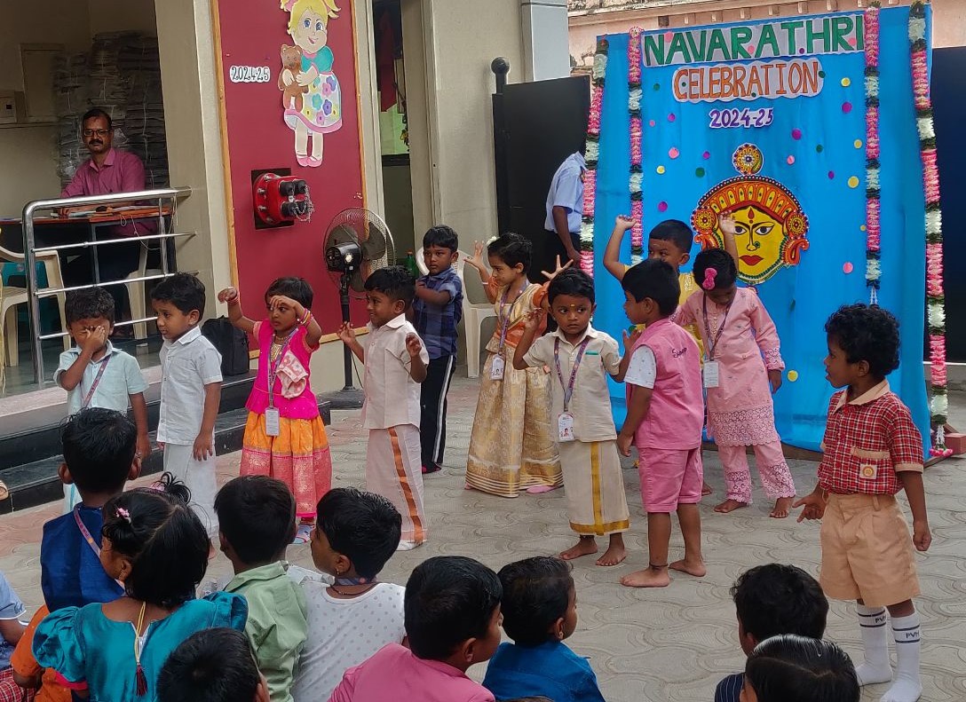 With colorful steps and cheerful hearts, we dance to celebrate navrathri’s joy!