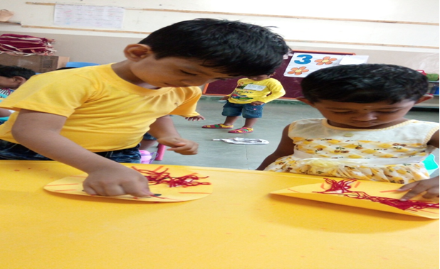 Yellow tiny dolls engaged with their mesmerising activity