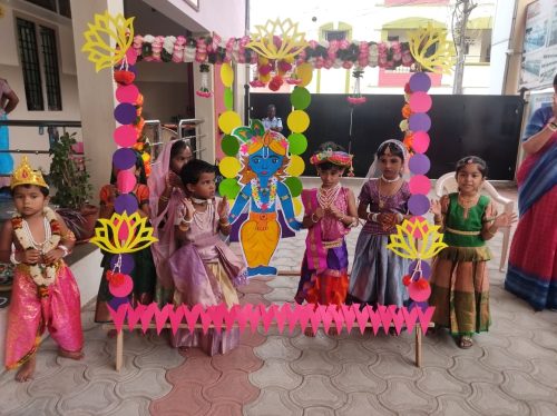 Children enjoyed singing Krishna's birthday song joy and devotion.